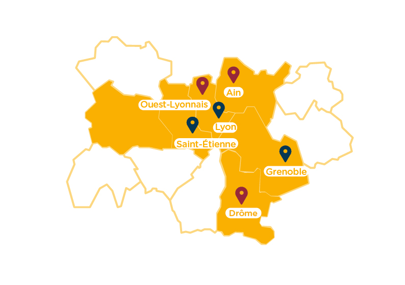 Carte deploiement region AURA Ronalpia