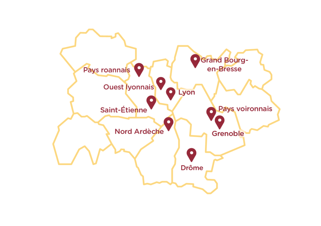 Carte des incubateurs Ronalpia - juin 2022