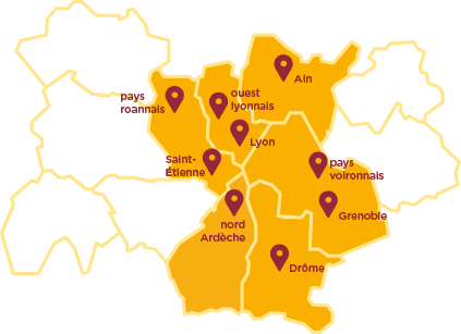 Carte des incubateurs de Ronalpia